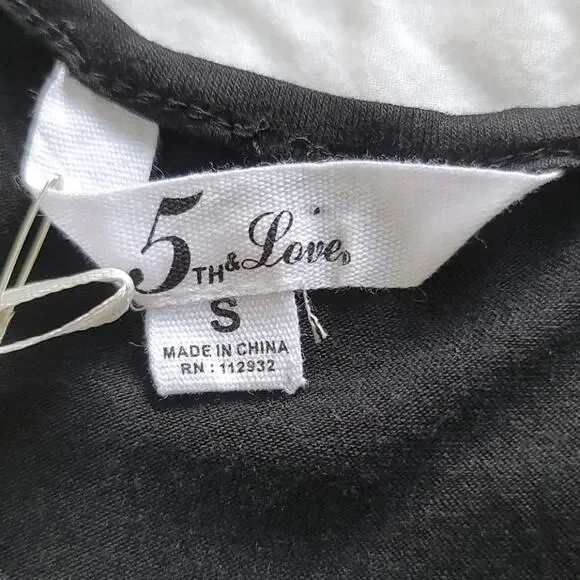 USA Tank Top American Flag Sleeveless High Low Hem Size Small Black - Picture 9 of 9